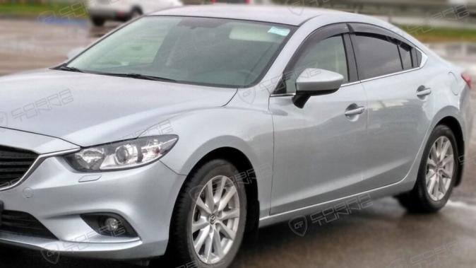 Дефлекторы окон (ветровики) Mazda 6 III Sd 2012-2017;2018 (Мазда 6) Кобра Тюнинг